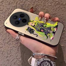 HONTINGA Vivo X300 ile Uyumlu Kılıf Silikon Kenar Sert Arka Kamera Koruyucu Basitlik Anti Düşme Kamera Korumalı Kız Desen Couple Telefon Kılıfı Kadın ve Erkek Için Uygundur K1-1340