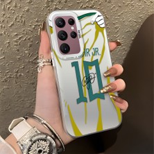 HONTINGA Samsung Galaxy S22 Ultra ile Uyumlu Kılıf Silikon Kenar Sert Arka Kamera Koruyucu Basitlik Anti Düşme Kamera Korumalı Neymar Desen Couple Telefon Kılıfı Kadın ve Erkek Için Uygundur K1-1341