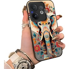 HONTINGA Vivo V60 5g ile Uyumlu Kılıf Silikon Kenar Sert Arka Kamera Koruyucu Basitlik Anti Düşme Kamera Korumalı Fil Desen Couple Telefon Kılıfı Kadın ve Erkek Için Uygundur K1-1342