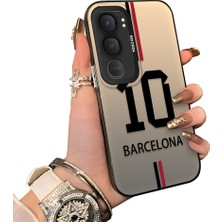 HONTINGA Vivo Y31 5g ile Uyumlu Kılıf Silikon Kenar Sert Arka Kamera Koruyucu Basitlik Anti Düşme Kamera Korumalı Messi Desen Couple Telefon Kılıfı Kadın ve Erkek Için Uygundur K1-1343