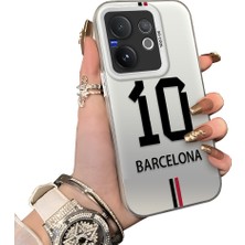 HONTINGA Vivo V60 5g ile Uyumlu Kılıf Silikon Kenar Sert Arka Kamera Koruyucu Basitlik Anti Düşme Kamera Korumalı Messi Desen Couple Telefon Kılıfı Kadın ve Erkek Için Uygundur K1-1343