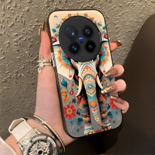 HONTINGA Vivo X300 Pro ile Uyumlu Kılıf Silikon Kenar Sert Arka Kamera Koruyucu Basitlik Anti Düşme Kamera Korumalı Fil Desen Couple Telefon Kılıfı Kadın ve Erkek Için Uygundur K1-1342