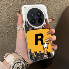HONTINGA Vivo X300 Pro ile Uyumlu Kılıf Silikon Kenar Sert Arka Kamera Koruyucu Basitlik Anti Düşme Kamera Korumalı Rockstar Games Desen Couple Telefon Kılıfı K1-1339