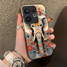 HONTINGA Vivo X200 Fe ile Uyumlu Kılıf Silikon Kenar Sert Arka Kamera Koruyucu Basitlik Anti Düşme Kamera Korumalı Fil Desen Couple Telefon Kılıfı Kadın ve Erkek Için Uygundur K1-1342