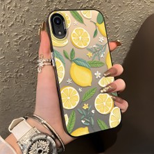 HONTINGA iPhone Xr ile Uyumlu Kılıf Silikon Kenar Sert Arka Kamera Koruyucu Basitlik Anti Düşme Kamera Korumalı Limon Desen Couple Telefon Kılıfı Kadın ve Erkek Için Uygundur K1-1336