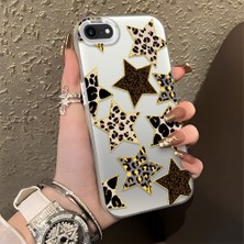 HONTINGA iPhone 7 ile Uyumlu Kılıf Silikon Kenar Sert Arka Kamera Koruyucu Basitlik Anti Düşme Kamera Korumalı Leoparlı Yıldız Desen Couple Telefon Kılıfı K1-1345