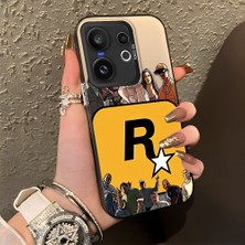 HONTINGA Vivo X200 Fe ile Uyumlu Kılıf Silikon Kenar Sert Arka Kamera Koruyucu Basitlik Anti Düşme Kamera Korumalı Rockstar Games Desen Couple Telefon Kılıfı K1-1339