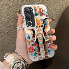 HONTINGA Vivo Y19S ile Uyumlu Kılıf Silikon Kenar Sert Arka Kamera Koruyucu Basitlik Anti Düşme Kamera Korumalı Fil Desen Couple Telefon Kılıfı Kadın ve Erkek Için Uygundur K1-1342