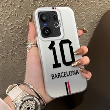 HONTINGA Vivo X200 Fe ile Uyumlu Kılıf Silikon Kenar Sert Arka Kamera Koruyucu Basitlik Anti Düşme Kamera Korumalı Messi Desen Couple Telefon Kılıfı Kadın ve Erkek Için Uygundur K1-1343