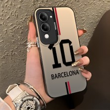HONTINGA Vivo Y04 ile Uyumlu Kılıf Silikon Kenar Sert Arka Kamera Koruyucu Basitlik Anti Düşme Kamera Korumalı Messi Desen Couple Telefon Kılıfı Kadın ve Erkek Için Uygundur K1-1343