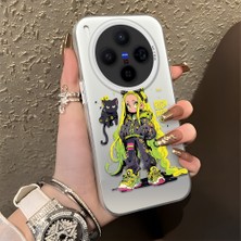 HONTINGA Vivo X300 ile Uyumlu Kılıf Silikon Kenar Sert Arka Kamera Koruyucu Basitlik Anti Düşme Kamera Korumalı Kız Desen Couple Telefon Kılıfı Kadın ve Erkek Için Uygundur K1-1340