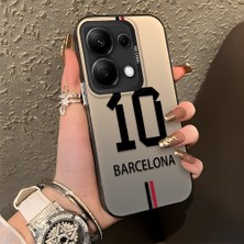 HONTINGA Xiaomi Redmi Note 14S ile Uyumlu Kılıf Silikon Kenar Sert Arka Kamera Koruyucu Basitlik Anti Düşme Kamera Korumalı Messi Desen Couple Telefon Kılıfı Kadın ve Erkek Için Uygundur K1-1343