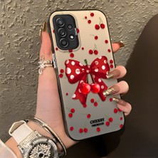 HONTINGA Samsung Galaxy A52S 5g ile Uyumlu Kılıf Silikon Kenar Sert Arka Kamera Koruyucu Basitlik Anti Düşme Kamera Korumalı Papyon Desen Couple Telefon Kılıfı Kadın ve Erkek Için Uygundur K1-1344