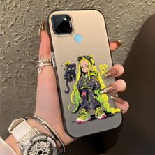 HONTINGA Realme C21Y ile Uyumlu Kılıf Silikon Kenar Sert Arka Kamera Koruyucu Basitlik Anti Düşme Kamera Korumalı Kız Desen Couple Telefon Kılıfı Kadın ve Erkek Için Uygundur K1-1340