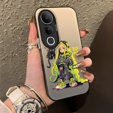 HONTINGA Vivo V50 Lite ile Uyumlu Kılıf Silikon Kenar Sert Arka Kamera Koruyucu Basitlik Anti Düşme Kamera Korumalı Kız Desen Couple Telefon Kılıfı Kadın ve Erkek Için Uygundur K1-1340
