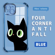 HONTINGA iPhone 15 Plus ile Uyumlu Kılıf Şeffaf Kılıfı Kamera Koruyucu Basitlik Anti Düşme Kamera Korumalı Kedi Desen Yumuşak Silikon Couple Telefon Kılıfı Kadın ve Erkek Için Uygundur K3-0296