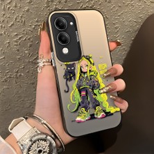 HONTINGA Vivo Y04 ile Uyumlu Kılıf Silikon Kenar Sert Arka Kamera Koruyucu Basitlik Anti Düşme Kamera Korumalı Kız Desen Couple Telefon Kılıfı Kadın ve Erkek Için Uygundur K1-1340