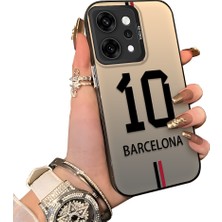 HONTINGA Oppo Reno 14 Pro 5g ile Uyumlu Kılıf Silikon Kenar Sert Arka Kamera Koruyucu Basitlik Anti Düşme Kamera Korumalı Messi Desen Couple Telefon Kılıfı Kadın ve Erkek Için Uygundur K1-1343