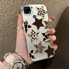 HONTINGA Realme C15 ile Uyumlu Kılıf Silikon Kenar Sert Arka Kamera Koruyucu Basitlik Anti Düşme Kamera Korumalı Leoparlı Yıldız Desen Couple Telefon Kılıfı K1-1345