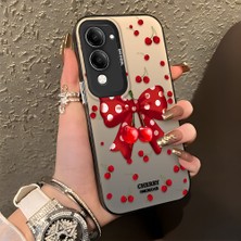 HONTINGA Vivo Y04 ile Uyumlu Kılıf Silikon Kenar Sert Arka Kamera Koruyucu Basitlik Anti Düşme Kamera Korumalı Papyon Desen Couple Telefon Kılıfı Kadın ve Erkek Için Uygundur K1-1344