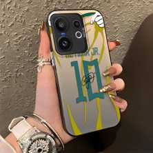 HONTINGA Vivo X200 Fe ile Uyumlu Kılıf Silikon Kenar Sert Arka Kamera Koruyucu Basitlik Anti Düşme Kamera Korumalı Neymar Desen Couple Telefon Kılıfı Kadın ve Erkek Için Uygundur K1-1341