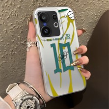 HONTINGA Vivo X200 Fe ile Uyumlu Kılıf Silikon Kenar Sert Arka Kamera Koruyucu Basitlik Anti Düşme Kamera Korumalı Neymar Desen Couple Telefon Kılıfı Kadın ve Erkek Için Uygundur K1-1341