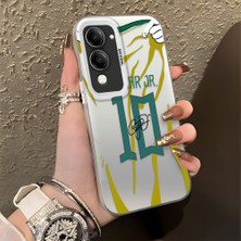 HONTINGA Vivo Y29S ile Uyumlu Kılıf Silikon Kenar Sert Arka Kamera Koruyucu Basitlik Anti Düşme Kamera Korumalı Neymar Desen Couple Telefon Kılıfı Kadın ve Erkek Için Uygundur K1-1341