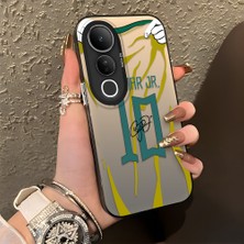 HONTINGA Vivo V50 Lite ile Uyumlu Kılıf Silikon Kenar Sert Arka Kamera Koruyucu Basitlik Anti Düşme Kamera Korumalı Neymar Desen Couple Telefon Kılıfı Kadın ve Erkek Için Uygundur K1-1341