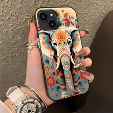 HONTINGA iPhone 13 Mini ile Uyumlu Kılıf Silikon Kenar Sert Arka Kamera Koruyucu Basitlik Anti Düşme Kamera Korumalı Fil Desen Couple Telefon Kılıfı Kadın ve Erkek Için Uygundur K1-1342