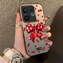 HONTINGA Vivo X200 Fe ile Uyumlu Kılıf Silikon Kenar Sert Arka Kamera Koruyucu Basitlik Anti Düşme Kamera Korumalı Papyon Desen Couple Telefon Kılıfı Kadın ve Erkek Için Uygundur K1-1344