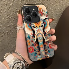 HONTINGA Tecno Spark 20 Pro ile Uyumlu Kılıf Silikon Kenar Sert Arka Kamera Koruyucu Basitlik Anti Düşme Kamera Korumalı Fil Desen Couple Telefon Kılıfı Kadın ve Erkek Için Uygundur K1-1342