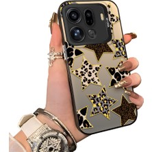 HONTINGA Oppo Find X9 Pro 5g ile Uyumlu Kılıf Silikon Kenar Sert Arka Kamera Koruyucu Basitlik Anti Düşme Kamera Korumalı Leoparlı Yıldız Desen Couple Telefon Kılıfı K1-1345