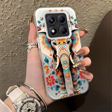 HONTINGA Xiaomi Redmi Note 14 Pro 5g ile Uyumlu Kılıf Silikon Kenar Sert Arka Kamera Koruyucu Basitlik Anti Düşme Kamera Korumalı Fil Desen Couple Telefon Kılıfı Kadın ve Erkek Için Uygundur K1-1342