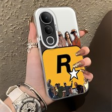 HONTINGA Vivo V50 Lite ile Uyumlu Kılıf Silikon Kenar Sert Arka Kamera Koruyucu Basitlik Anti Düşme Kamera Korumalı Rockstar Games Desen Couple Telefon Kılıfı K1-1339