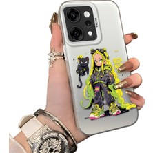 HONTINGA Oppo Reno 14 Pro 5g ile Uyumlu Kılıf Silikon Kenar Sert Arka Kamera Koruyucu Basitlik Anti Düşme Kamera Korumalı Kız Desen Couple Telefon Kılıfı Kadın ve Erkek Için Uygundur K1-1340