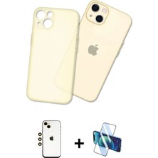 Pileli Store Pilelistore™ iPhone 14 Kılıf Atlas Minimal Prime - Siyah 3D Antistatik Cam Ekran Koruyucu + Shine Kamera Lens - Gd