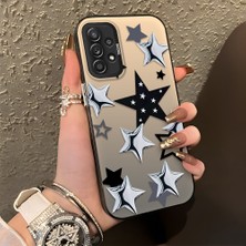 HONTINGA Samsung Galaxy A52S 5g ile Uyumlu Kılıf Silikon Kenar Sert Arka Kamera Koruyucu Basitlik Anti Düşme Kamera Korumalı Yıldız Desen Couple Telefon Kılıfı Kadın ve Erkek Için Uygundur K1-1338