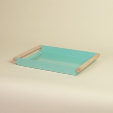 Hernehaltsa Fold Ahşap Kulplu Metal Tepsi