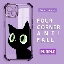 HONTINGA iPhone 15 Plus ile Uyumlu Kılıf Şeffaf Kılıfı Kamera Koruyucu Basitlik Anti Düşme Kamera Korumalı Kedi Desen Yumuşak Silikon Couple Telefon Kılıfı Kadın ve Erkek Için Uygundur K3-0296