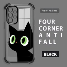 HONTINGA Samsung Galaxy A52 5g ile Uyumlu Kılıf Şeffaf Kılıfı Kamera Koruyucu Basitlik Anti Düşme Kamera Korumalı Kedi Desen Yumuşak Silikon Couple Telefon Kılıfı Kadın ve Erkek Için Uygundur K3-0296