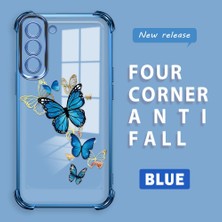 HONTINGA Samsung Galaxy S21 Fe 5g ile Uyumlu Kılıf Şeffaf Kılıfı Kamera Koruyucu Basitlik Anti Düşme Kamera Korumalı Kelebek Desen Yumuşak Silikon Couple Telefon Kılıfı Kadın ve Erkek Için Uygundur K3-0299