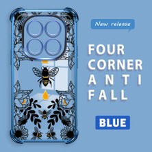 HONTINGA Xiaomi Redmi Note 14 Pro 4g ile Uyumlu Kılıf Şeffaf Kılıfı Kamera Koruyucu Basitlik Anti Düşme Kamera Korumalı Arı Desen Yumuşak Silikon Couple Telefon Kılıfı Kadın ve Erkek Için Uygundur K3-0300