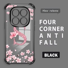 HONTINGA Xiaomi Redmi Note 14 Pro 4g ile Uyumlu Kılıf Şeffaf Kılıfı Kamera Koruyucu Basitlik Anti Düşme Kamera Korumalı Çiçekli Desen Yumuşak Silikon Couple Telefon Kılıfı Kadın ve Erkek Için Uygundur K3-0302