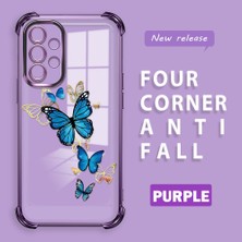 HONTINGA Samsung Galaxy A52 5g ile Uyumlu Kılıf Şeffaf Kılıfı Kamera Koruyucu Basitlik Anti Düşme Kamera Korumalı Kelebek Desen Yumuşak Silikon Couple Telefon Kılıfı Kadın ve Erkek Için Uygundur K3-0299