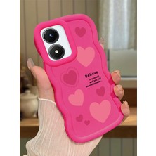 HONTINGA Vivo Y02S Uyumlu Kılıf Düşüme Önleyici Basitlik Anti Düşme Kamera Koruyucu Basit Kırmızı Yumuşak Silikon Couple Telefon Kılıfı Kalp Desen K9-0195