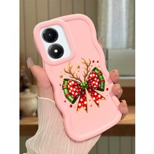 HONTINGA Vivo Y02S Uyumlu Kılıf Düşüme Önleyici Basitlik Anti Düşme Kamera Koruyucu Basit Pembe Yumuşak Silikon Couple Telefon Kılıfı Kurdele Desen K9-0198