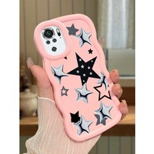 HONTINGA Redmi Note 10S Uyumlu Kılıf Düşüme Önleyici Basitlik Anti Düşme Kamera Koruyucu Basit Pembe Yumuşak Silikon Couple Telefon Kılıfı Yıldız Desen K9-0196