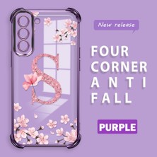 HONTINGA Samsung Galaxy S21 Fe 5g ile Uyumlu Kılıf Şeffaf Kılıfı Kamera Koruyucu Basitlik Anti Düşme Kamera Korumalı Çiçekli Desen Yumuşak Silikon Couple Telefon Kılıfı Kadın ve Erkek Için Uygundur K3-0302