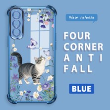 HONTINGA Samsung Galaxy S21 Fe 5g ile Uyumlu Kılıf Şeffaf Kılıfı Kamera Koruyucu Basitlik Anti Düşme Kamera Korumalı Kedi Desen Yumuşak Silikon Couple Telefon Kılıfı Kadın ve Erkek Için Uygundur K3-0301