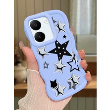 HONTINGA Vivo Y27S Uyumlu Kılıf Düşüme Önleyici Basitlik Anti Düşme Kamera Koruyucu Basit Mavi Yumuşak Silikon Couple Telefon Kılıfı Yıldız Desen K9-0196